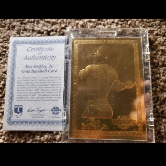 Set 4 of 24 kt gold plated baseball cards - Picture 3 of 4